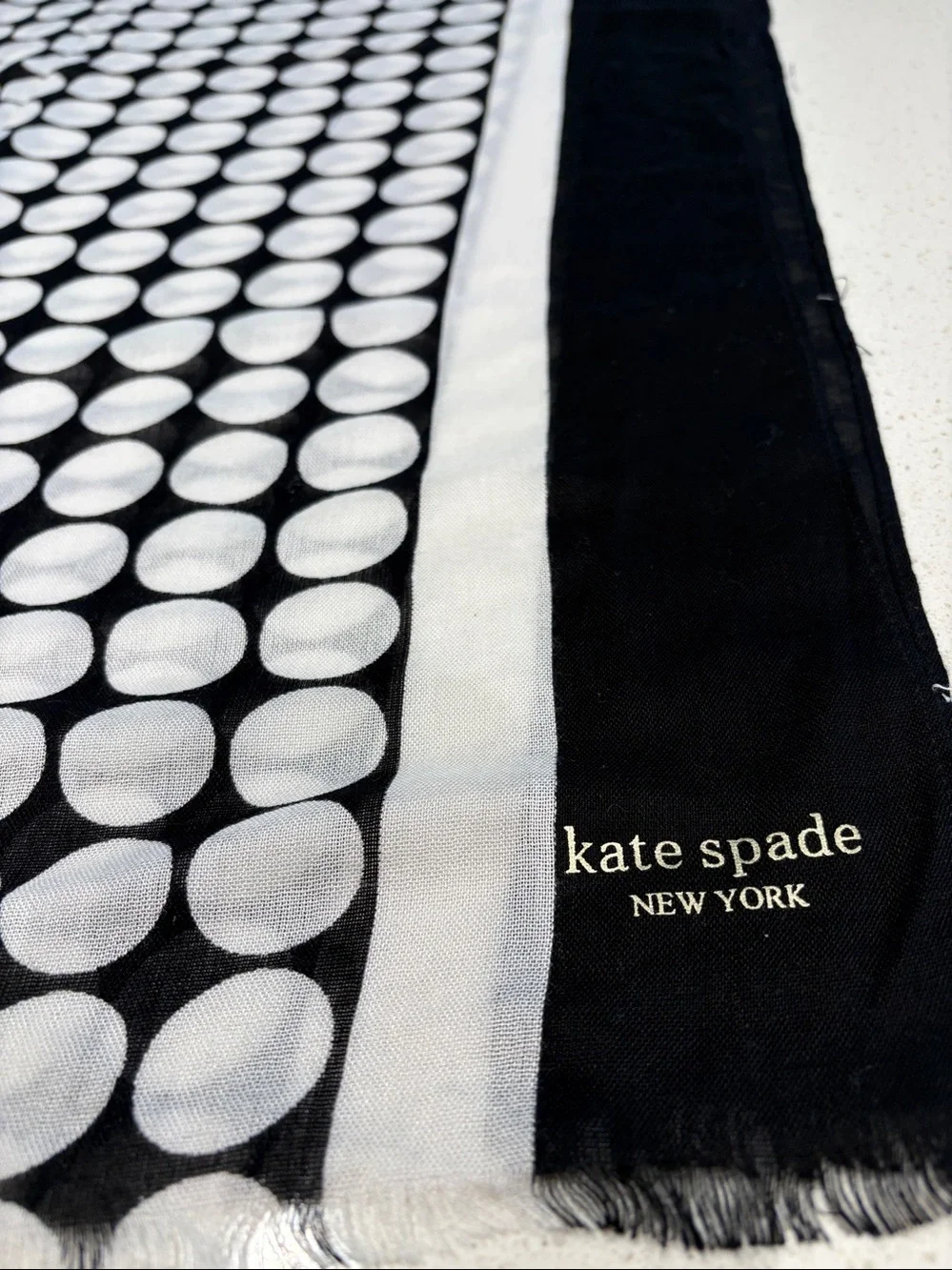 kate spade Black and White Large Polka Dot Scarf